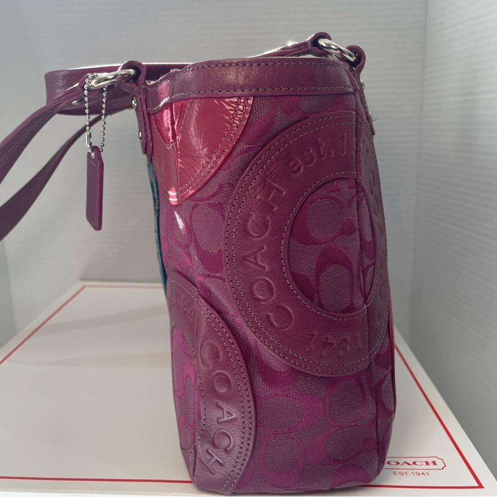 Coach Galaxy Mutlicolor Circle Patchwork Canvas &… - image 5